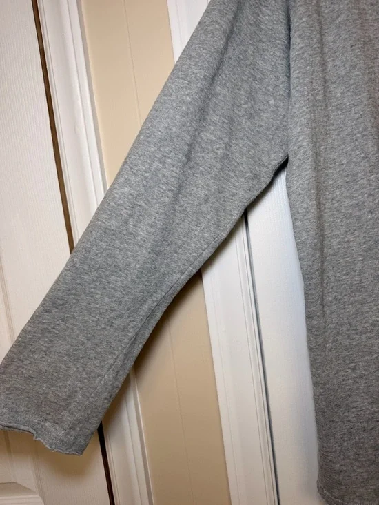 POL Lace Flower Patchwork Bohemian Top Gray Long Sleeve Medium Vintage Vibes - Picture 7 of 15